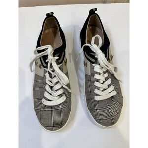 Jack Rogers Women's Size 9 Plaid Lace-Up Sneakers Preppy Casual Shoes